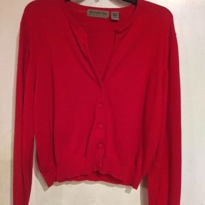 Red Cardigan Sweater
